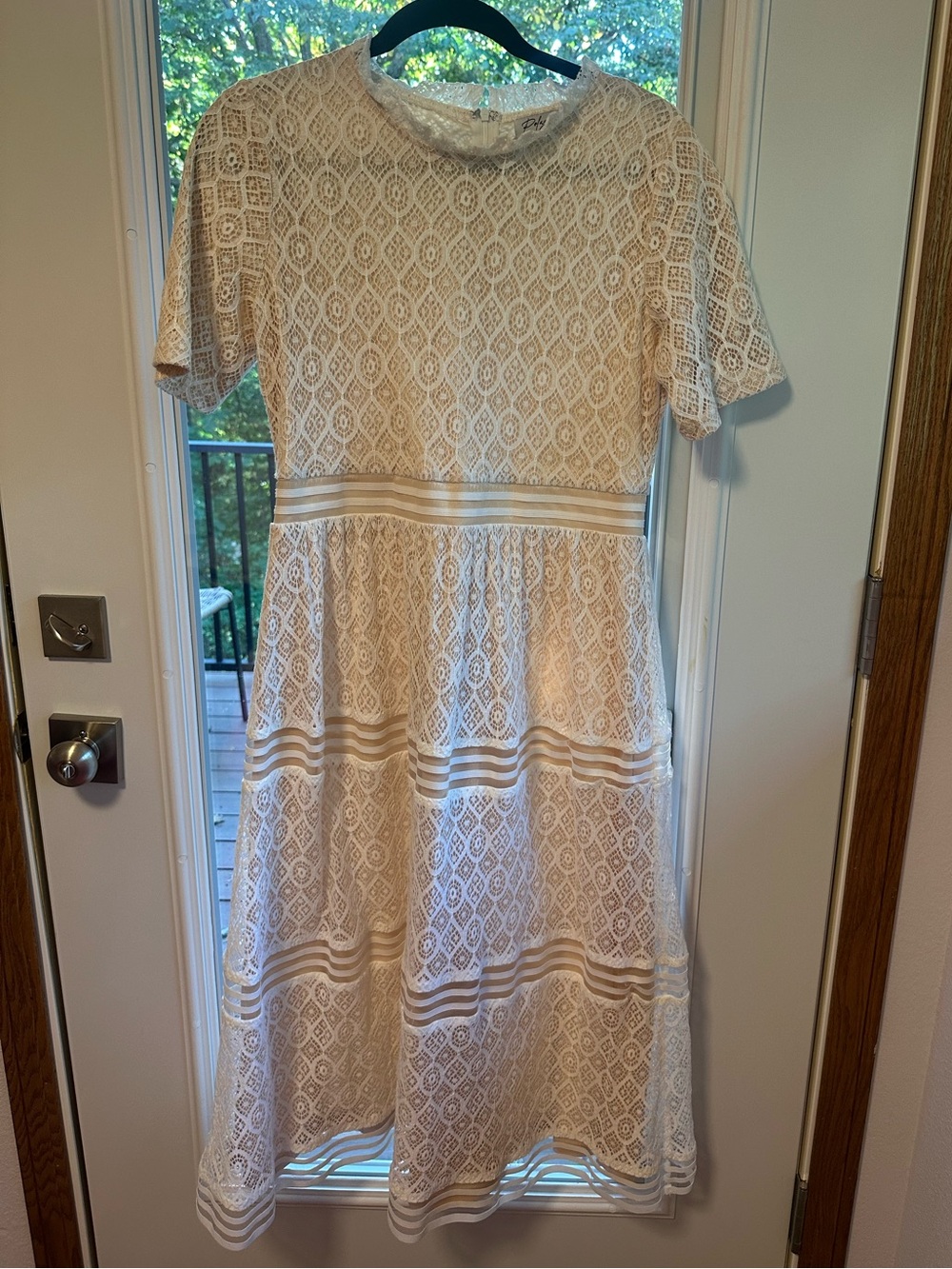 Lace Midi Dress in Ivory